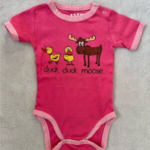 Lazy One Pink Duck Duck Moose Bodysuit